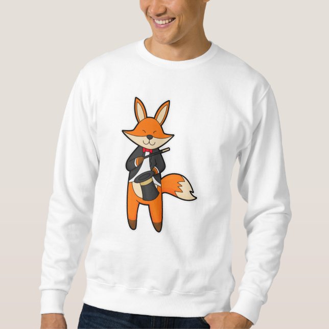 Fox som magiker med magiskt trollspö och hög lång ärmad tröja (Framsida)