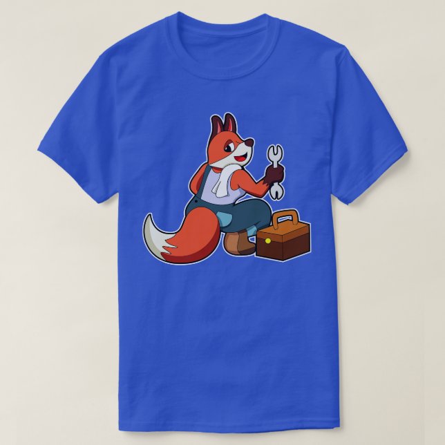 Fox som Mechatronics ingenjör med Verktyg box T Shirt (Design framsida)
