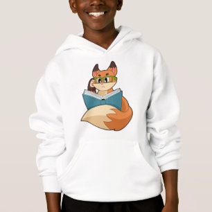 Fox som nerd med Bok och glas T Shirt