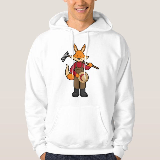 Fox som odlare med kummel och hatt hoodie (Framsida)