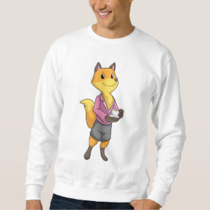 Fox som sekreterare för Kaffe Kopp Lång Ärmad Tröja