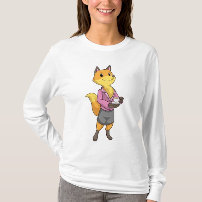 Fox som sekreterare för Kaffe Kopp T Shirt (Framsida)