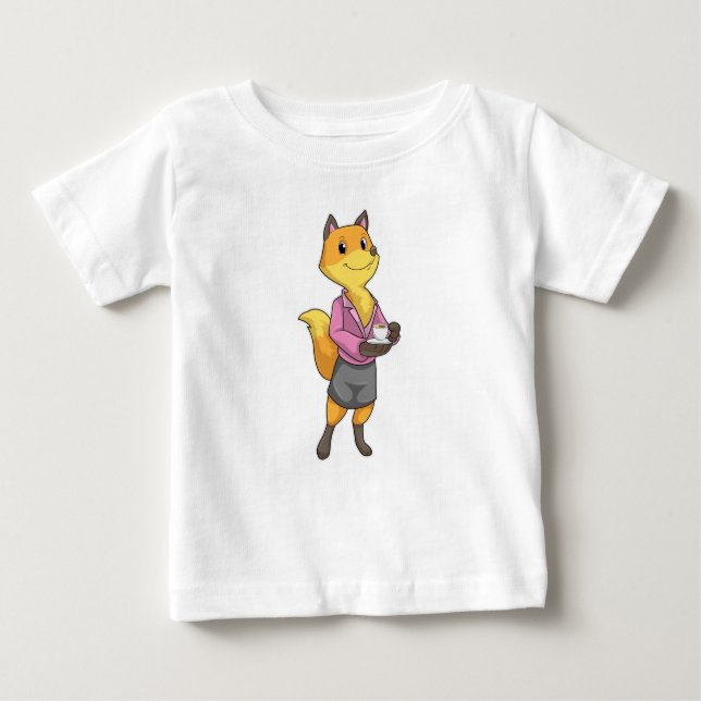 Fox som sekreterare för Kaffe Kopp T Shirt (Framsida)