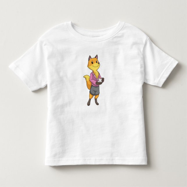 Fox som sekreterare för Kaffe Kopp T Shirt (Framsida)