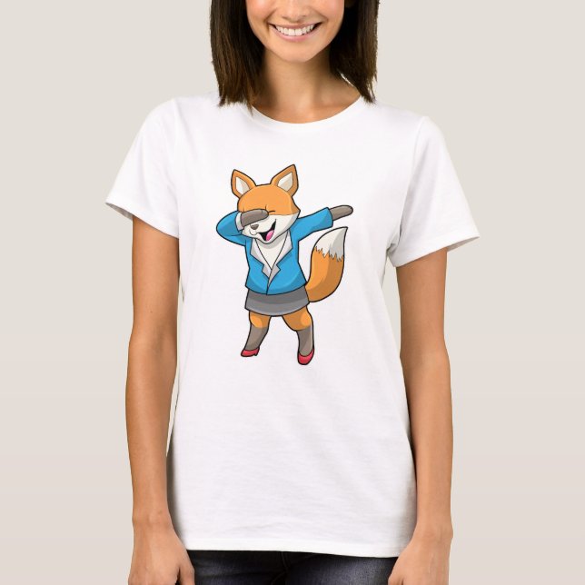 Fox som sekreterare i Hip hop Dance T Shirt (Framsida)