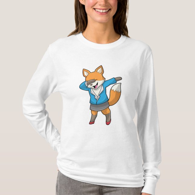 Fox som sekreterare i Hip hop Dance T Shirt (Framsida)