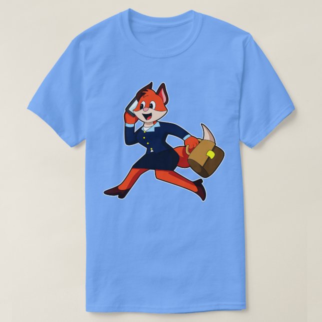 Fox som sekreterare med press t shirt (Design framsida)