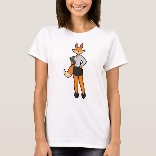 Fox som sekreterare vid Anteckningsblocket T Shirt (Framsida)