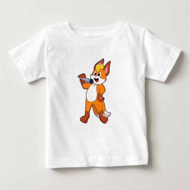 Fox som Singer med mikrofon T Shirt (Framsida)