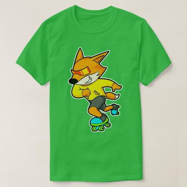 Fox som Skater med rullskridskor 1 T Shirt (Design framsida)