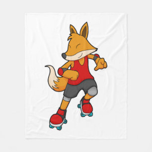 Fox som Skater med rullskridskor Fleecefilt