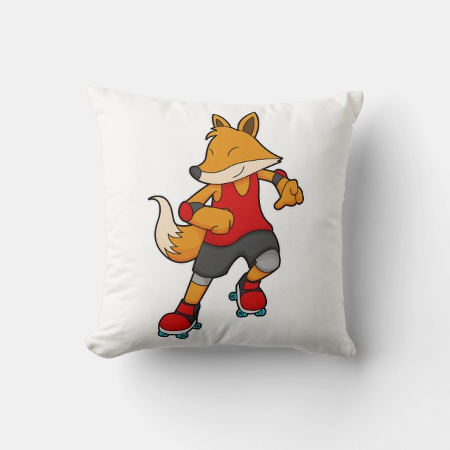 Fox som Skater med rullskridskor Kudde (Framsida)
