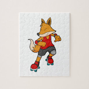 Fox som Skater med rullskridskor Pussel