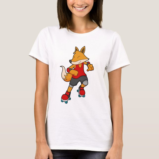 Fox som Skater med rullskridskor T Shirt (Framsida)