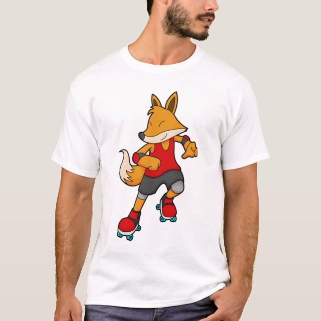 Fox som Skater med rullskridskor T Shirt (Framsida)