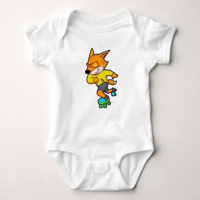 Fox som Skater med rullskridskor T Shirt (Framsida)
