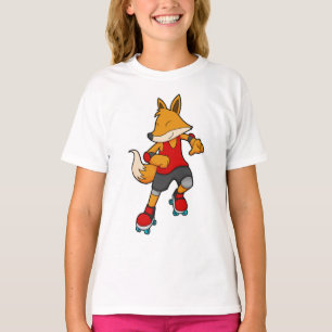 Fox som Skater med rullskridskor T Shirt