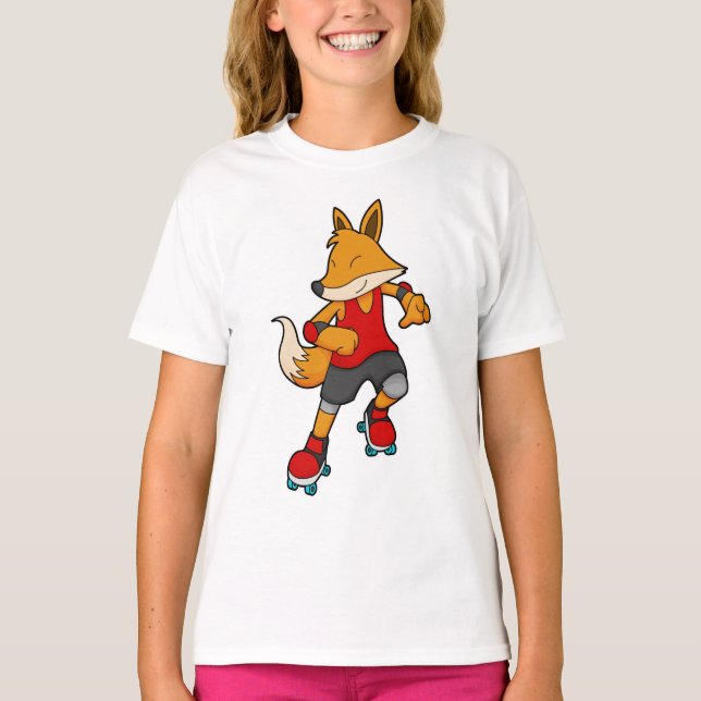 Fox som Skater med rullskridskor T Shirt (Framsida)