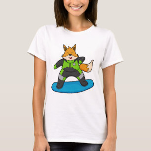 Fox som Snowboarder med snurrbord T Shirt