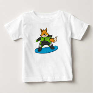 Fox som Snowboarder med snurrbord T Shirt
