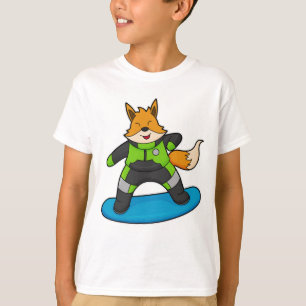 Fox som Snowboarder med snurrbord T Shirt