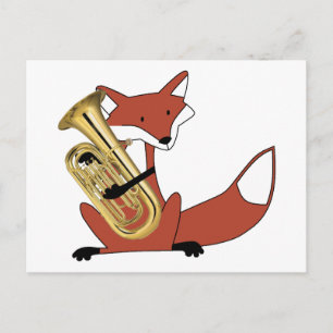 Fox som spelar Euphonium Vykort