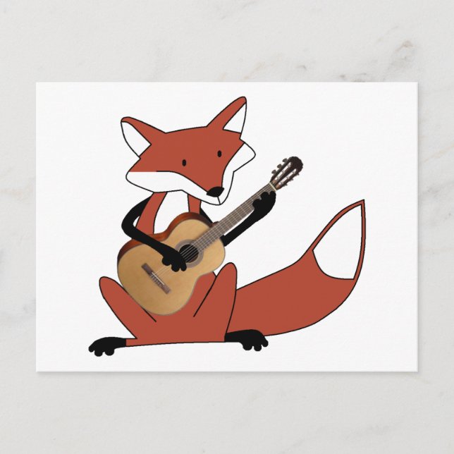 Fox som spelar Guitar Vykort (Framsida)
