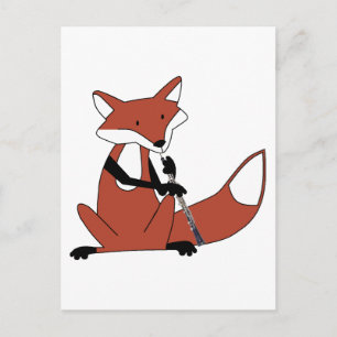Fox som spelar Oboe Vykort