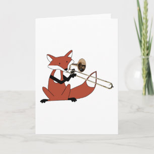 Fox som spelar trombone kort