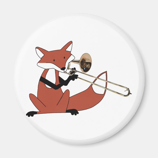 Fox som spelar trombone magnet (Framsidan)