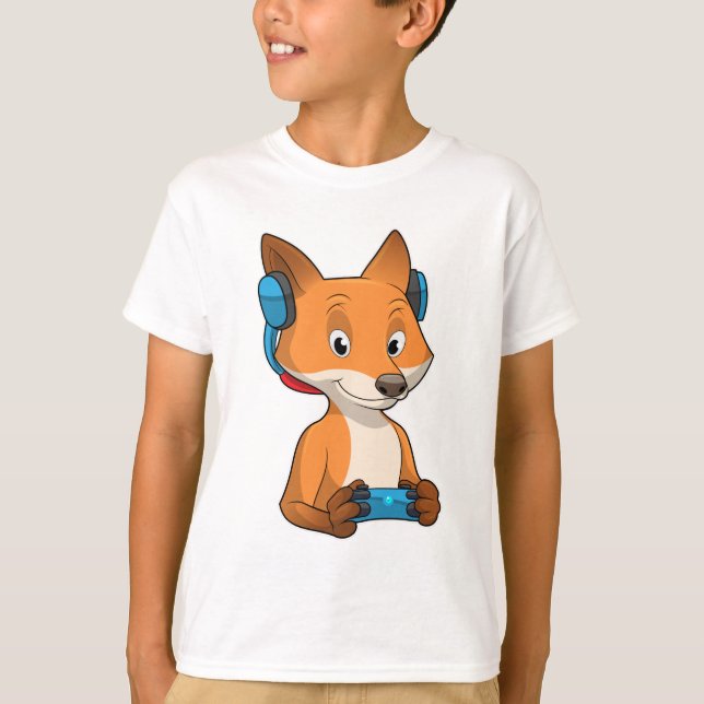 Fox som spelare med Joystick T Shirt (Framsida)
