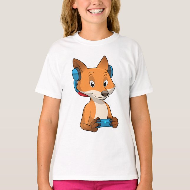Fox som spelare med Joystick T Shirt (Framsida)