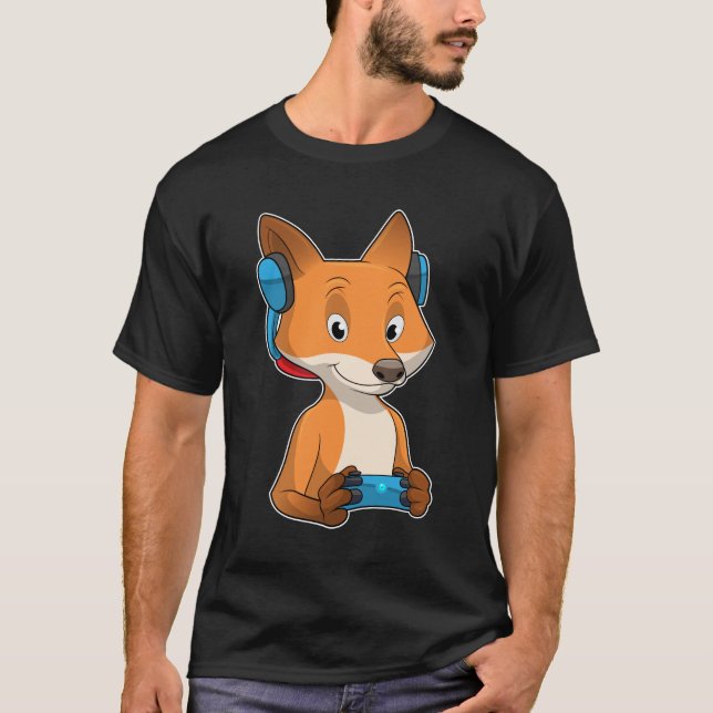 Fox som spelare med Joystick T Shirt (Framsida)