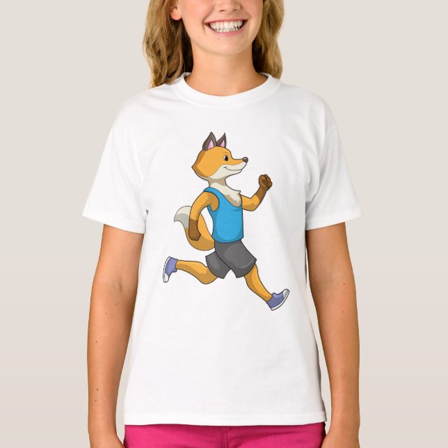 Fox som Springer vid körning T Shirt (Framsida)