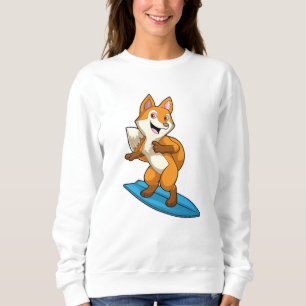 Fox som Surfer med ytskiva T Shirt