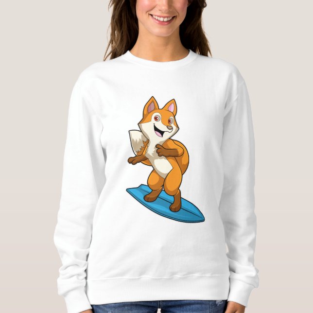 Fox som Surfer med ytskiva T Shirt (Framsida)