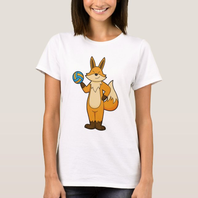 Fox som Volleyball-spelare med Volleyball T Shirt (Framsida)