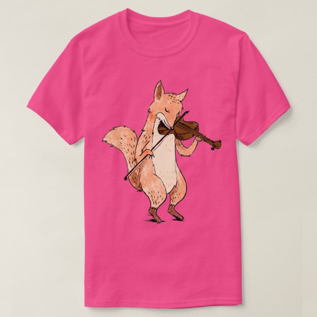 Fox Spela Violin Cute Funny Violin Player Gift S T Shirt (Design framsida)