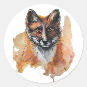Fox - Spirit Animal, Watercolor Totem Joga Guide A Runt Klistermärke