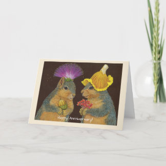 Fox squirrel anniversary card kort