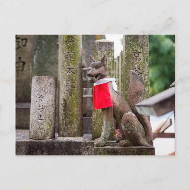 Fox Statue of Fushimi Inari Shrine Vykort (Framsida)