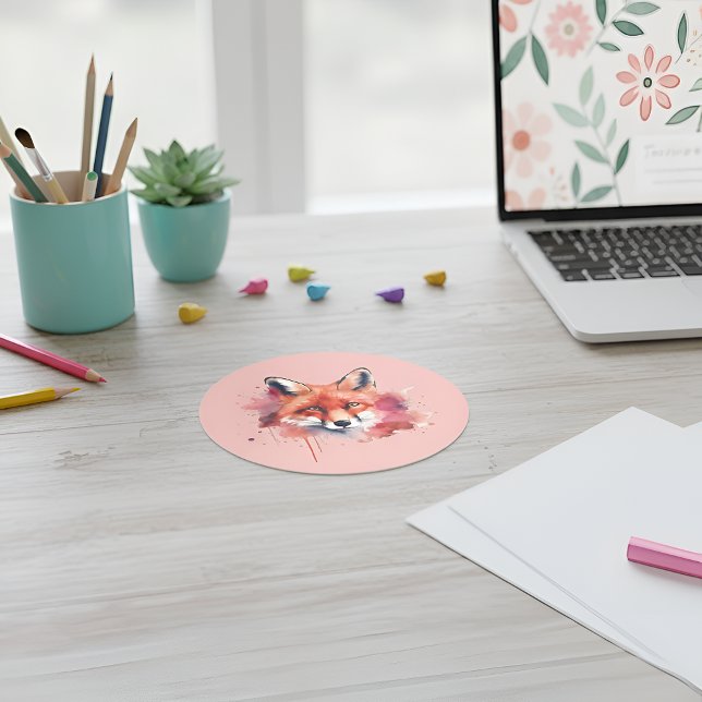 Fox Sticker Runt Klistermärke (Skapare uppladdad)