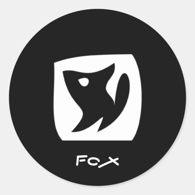 Fox Sticker Runt Klistermärke (Framsida)
