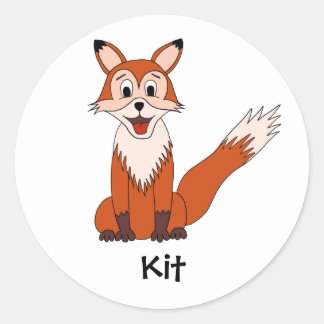 Fox Sticker Runt Klistermärke