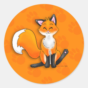 Fox Stickers Runt Klistermärke