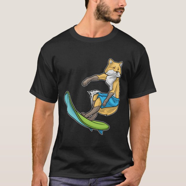 Fox Surfer Surfboard T Shirt (Framsida)