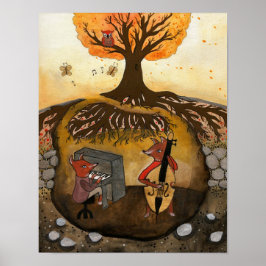 Fox Sylt - två foxar som spelar musik Poster