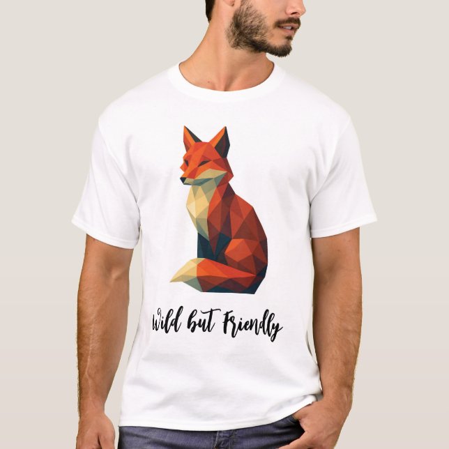Fox T-Shirt with Title : Wild but Friendly (Framsida)