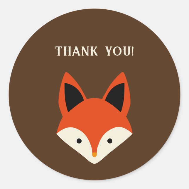 Fox Tack Runt Klistermärke (Framsida)