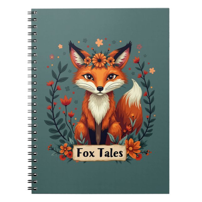 Fox Tales Boho Woodland Animal Anteckningsbok (Framsidan)